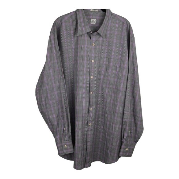 Peter Millar Cotton Micro‎ Check Long Sleeve Button Down Cotton Shirt Size XL - Picture 1 of 10